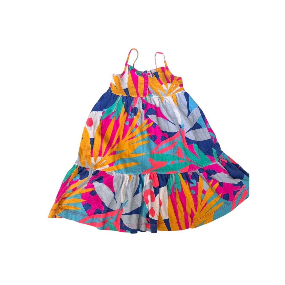 Crewcuts Girls Multicolor Tropical Print Cotton Summer Dress - Picture 2 of 7